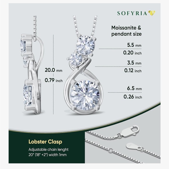 NEW 1 Carat Moissanite Infinity Necklace - Picture 4 of 6